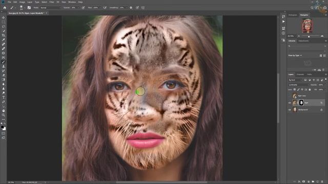 Create Tiger Face Effect on Photos in Photoshop CC смотреть онлайн