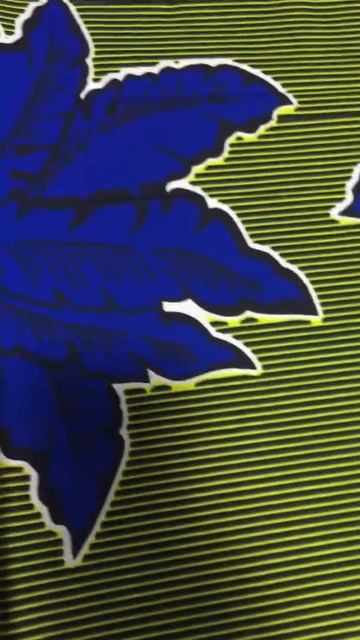 Ankara Fabric Online Hollantex Blue Yellow Big Leaves Design 6 Yards