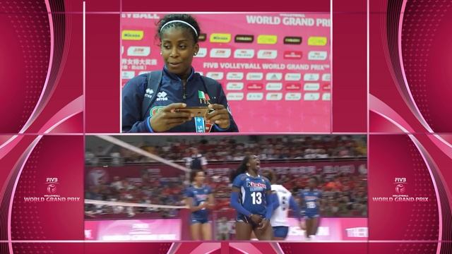 Miryam Sylla commentates great point between Italy & China смотреть онлайн