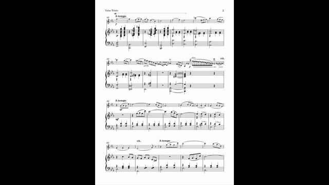 Vecsey Valse Triste for violin and piano