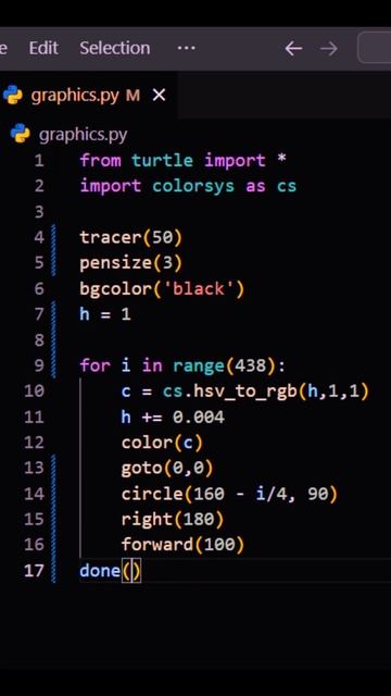 Python || Draw Amazing Graphic Animation using Turtle🥰🥰 #python #shorts #programming #turtle
