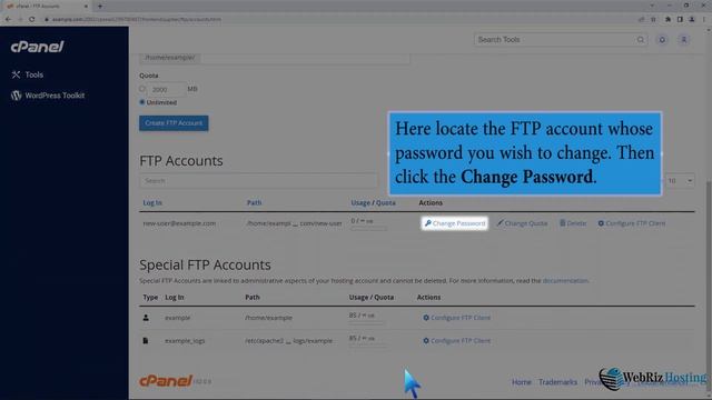 How to Change the Password of the File Transfer Protocol (FTP) Account in cPanel смотреть онлайн