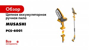 Цепная аккумуляторная ручная пила Musashi с удлинительной ручкой PCS-6001