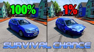 Реалистичные аварии с шансом на выживание #44 😱|BeamNG.Drive| Бименджи Драйв