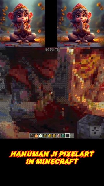 Hanuman Ji Pixelart in Minecraft 🚩 #short #hanumanji #pixelart #minecraft #algrow #decodingyt