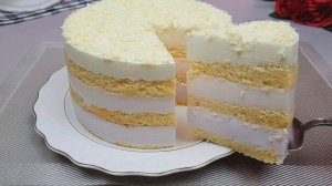 БИСКВИТНЫЙ ТОРТ С ЙОГУРТОВЫМ КРЕМОМ