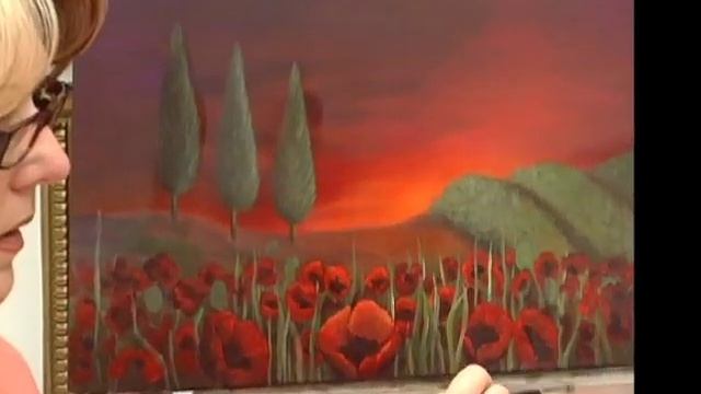Learn to paint:Acrylic Painting Techniques - Creating Highlights - Poppy Field's At Dawn