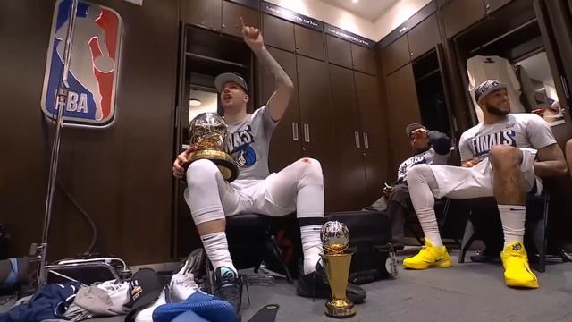 Dallas Mavericks locker room celebrate advancing to NBA Finals смотреть онлайн