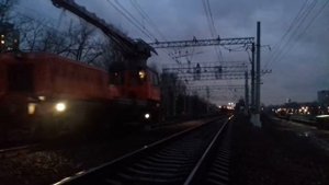 Автоматриса АДМ заезжает в парк отправления ст. Лосиоостровская сортировочная