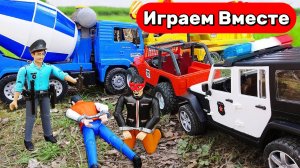 Машинки мультики ! Строительные грузовики для детей: самосвал и полицейская машинка! 🚛🚔
