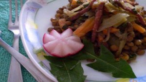 Чечевица с овощами