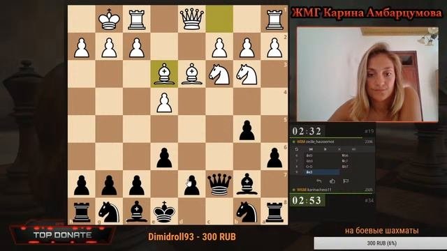 ЖЕНСКИЙ ТОП ТУРНИР/БЛИЦ ШАХМАТЫ/ЖМГ Карина Амбарцумова