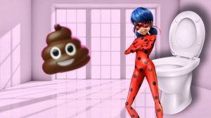 Леди Баг КАКАЕТ в ТУАЛЕТЕ! КАКАШКИ Леди Баг. Видео для детей