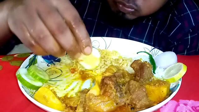 BEST MUTTON CURRY WITH RICE | BAGUN VAJI,SALAD | MUKBANG SHOW | ASMR EATING