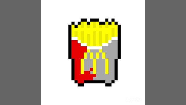 Картошка Фри рисование по клеточкам