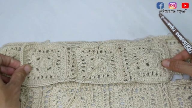 Tanktop-Croptop Rajut Wanita Korea Model Granny Square || Tanktop-Crocptop Granny Square Crochet