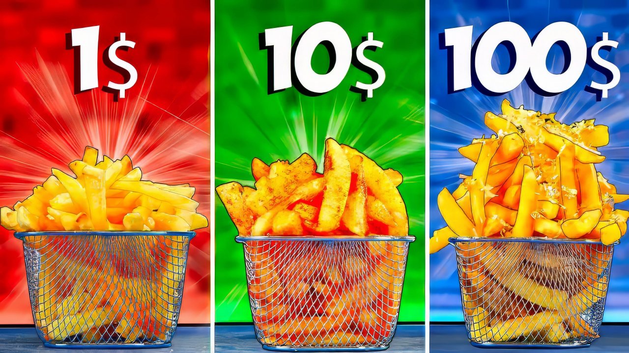 1 $ vs 10$ vs 100$ КАРТОШКА ФРИ ВАНЗАЙ vanzai