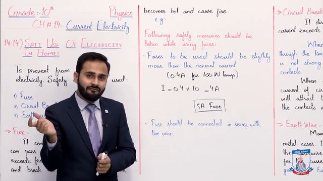 Class 10 - Physics - Chapter 14 - Lecture 14 - Safe Use of Electricity in Homes - Allied Schools