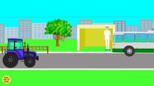 Изучение слов. Машины, общественный транспорт. Трактор Мика 3. Развивающие мультики