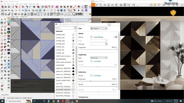 Decorative Wall Panels | Transformable  Wall Panel | SketchUp Dynamic Enscape Ready Material & ligh