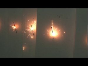 Огневые испытания пенопласта. Бенгальские свечи.