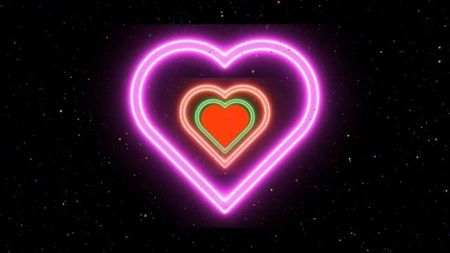 Neon Lights Love Heart Tunnel and Abstract Glow Particles HD Moving Wallpaper Background  Heart