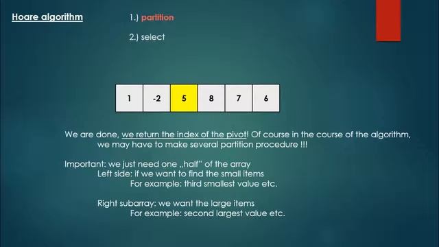 Quickselect  Hoare Algorithm