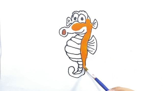 how to draw a hippocampusdengiz otini qanday chizish mumkinкак нарисовать морского конька