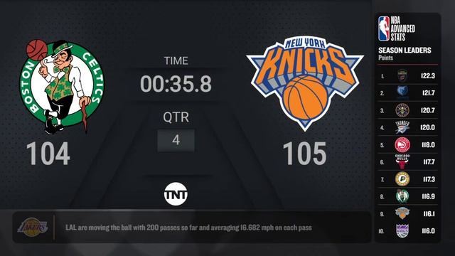Boston Celtics @ New York Knicks | NBA on TNT Live Scoreboard
