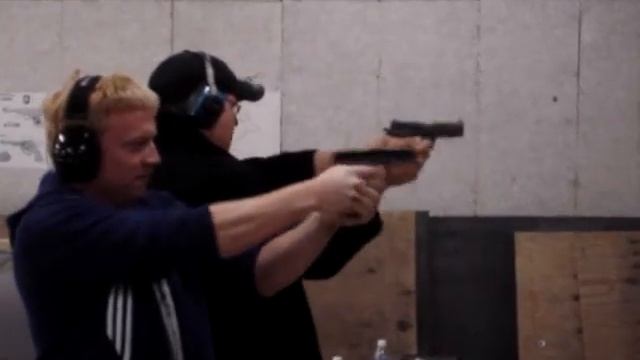 Glock 23 .40 cal and Sig .45 cal rapid fire