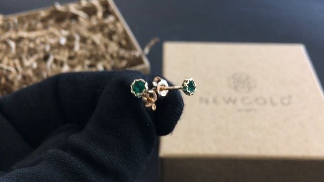 !Пуссеты 3456 из красного золота 585 пробы с изумрудами ГТ смотреть онлайн