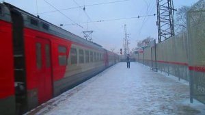 Электропоезд ЭР2Т-7182 отправление станция Нара(Наро-Фоминск)05.02.2015