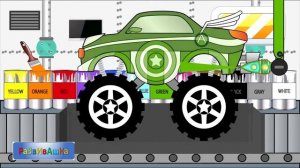 Учим цвета с монстр-траками.  Мультики про машинки.