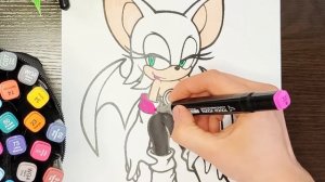 Летучая МЫШЬ Руж | 🗡️Соник Икс | Раскраска | Супергерой | Рисунок #руж #sonic #мышьруж #рисование
