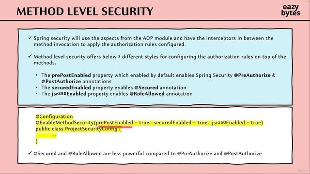 121 Introduction to method level security in Spring Security смотреть онлайн