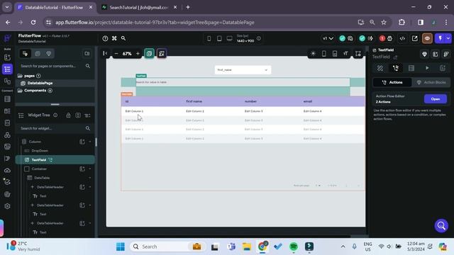 Complete Beginners Guide to Implementing DataTable Widget with Flutterflow and Supabase