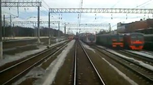 Вид из кабины машиниста. Депо Железнодорожная