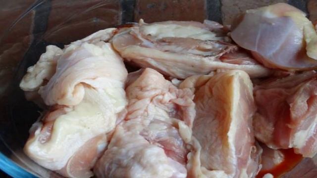 Шашлык в духовке из курицы в кетчупе