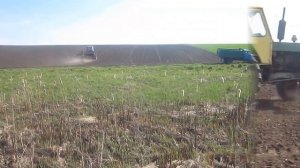 ЮМЗ-6АКЛ в паре с СЗ-3,6.Сев сои 2017г.