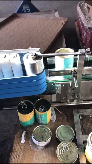 Etiquetadora automática de latas de alimentos, máquina encoladora de etiquetas para latas redondas смотреть онлайн