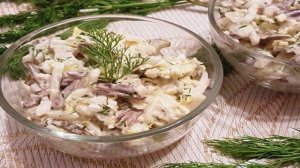 Салат с куриными сердечками