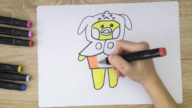How to draw LalaFan DUCK? Lalafanfan duck drawing смотреть онлайн