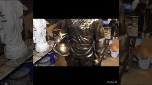 Грунтовка+Покраска скульптуры солдата.
