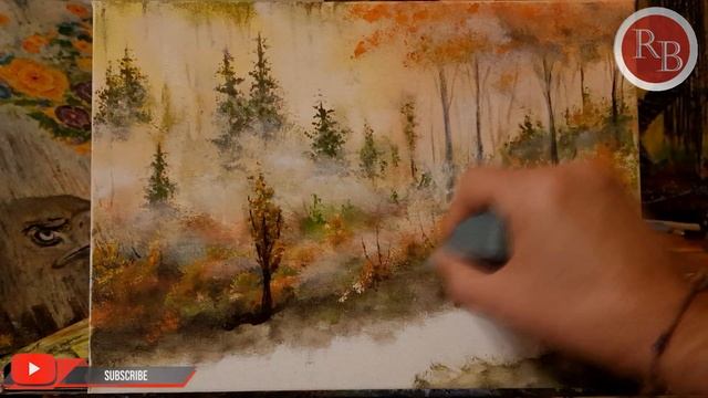 Tuval çalışmaları. Resim yapma videoları. Akrilik Boya Çalışmaları. Resim Çizme. Sisli Orman Çizimi смотреть онлайн
