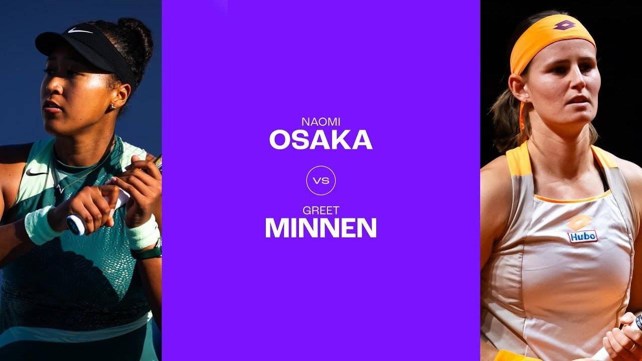 24.04.2024. Наоми Осака - Грет Миннен.WTA Madrid. Naomi Osaka - Greet Minnen