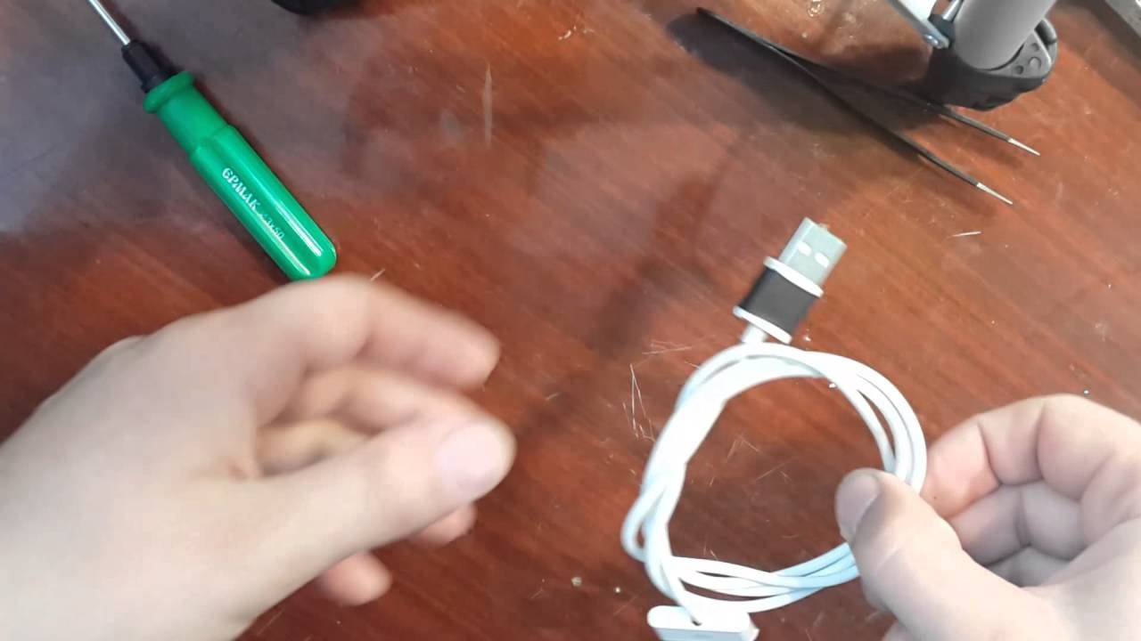 Как отремонтировать кабель на айфон 4с! Ремонт провода на  Iphone 4s!