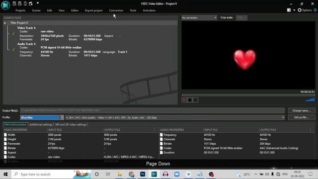 VSDC Video Quality Import Export Setting For YouTube 4k,1080,720
