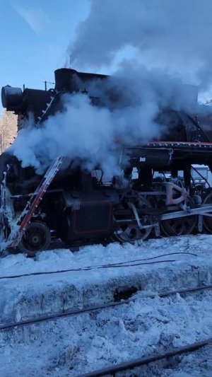 Рускеальский экспресс зимой в парке Рускеала
