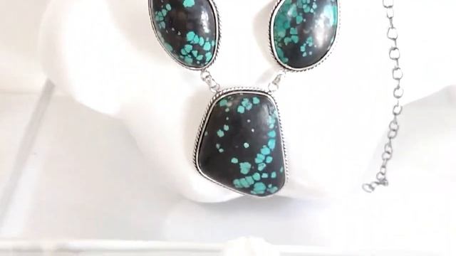 Turquoise Pendant 925 Sterling Silver Necklace Handmade Jewelry
