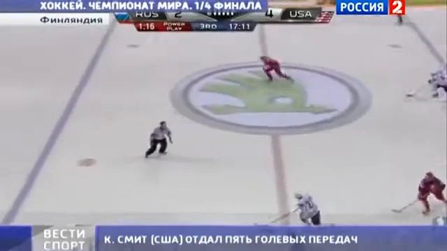 Россия  США. Обзор игры и интервью участников матча. Хоккей ЧМ-2013 1-4 финала)